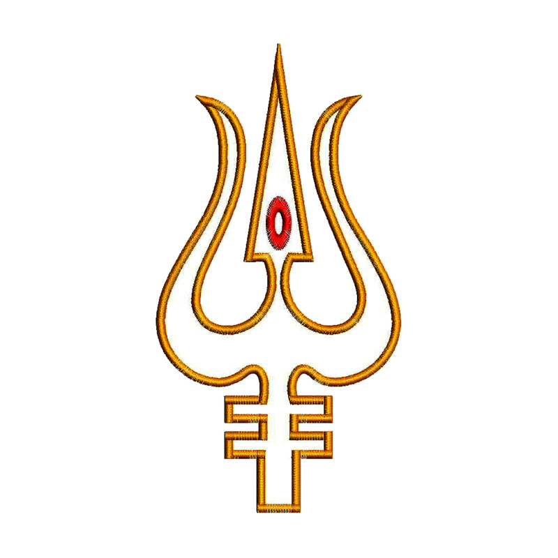 Trishul Embroidery Design