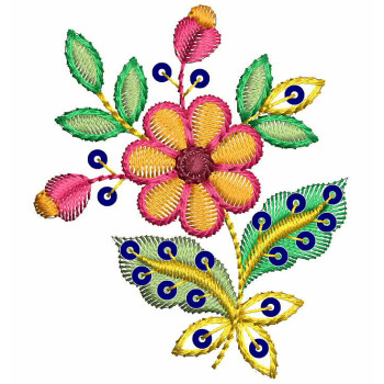 Tulips Flat With Sequins Embroidery Design 24929