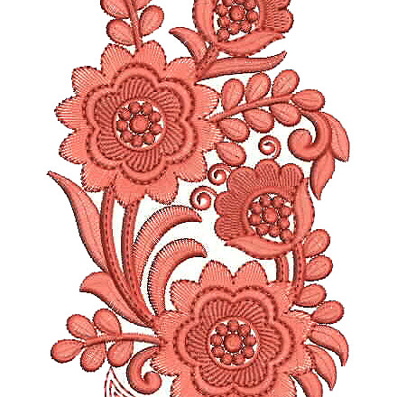 Tulips Style Flower Applique Embroidery Design 25413