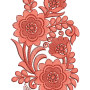 Tulips Style Flower Applique Embroidery Design 25413