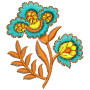 Two Flower Embroidery Applique Design 26133