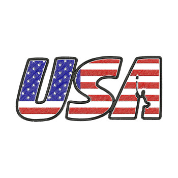USA Letter Flag T Shirt Embroidery Design