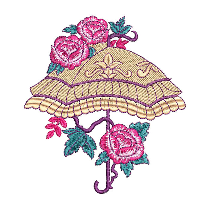 Umbrella Embroidery Design