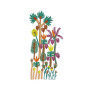 Vibrant Mini Tropical Forest Embroidery Design