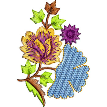 Vintage Decorative Floral Plant Embroidery