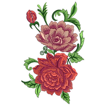 Vintage Rose Embroidery Pattern For Handbags