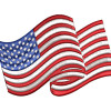Wavy American Flag Embroidery Design
