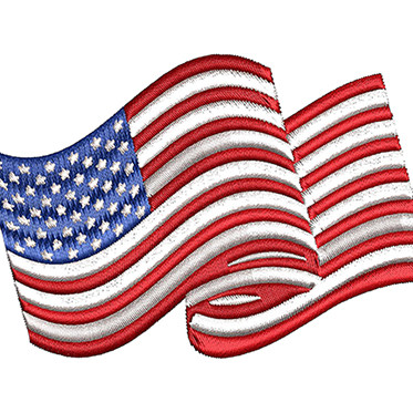 Wavy American Flag Embroidery Design