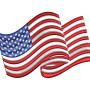 Wavy American Flag Embroidery Design