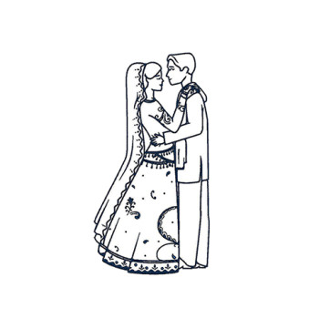 Wedding Couple Embroidery
