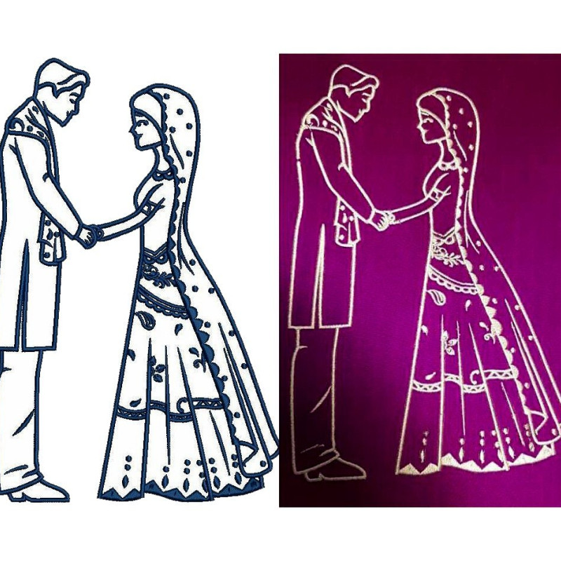Wedding Embroidery Couple