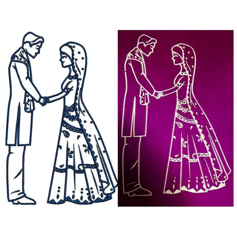 Wedding Embroidery Couple