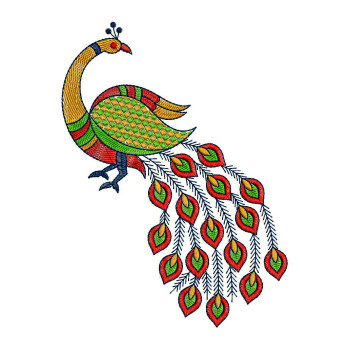 Whimsical Peacock Embroidery