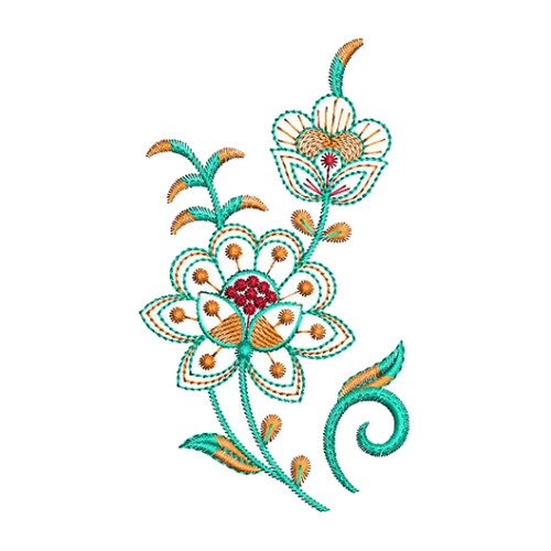 Winding Flower Embroidery Design