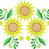 Yellow Aesthetic Sunflower Patch Embroidery Design 24848