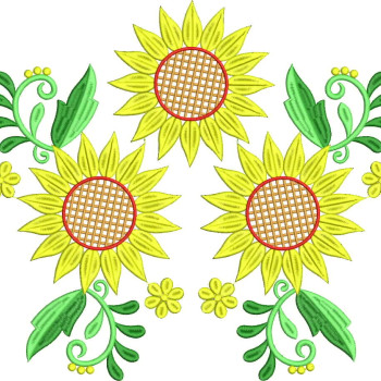 Yellow Aesthetic Sunflower Patch Embroidery Design 24848