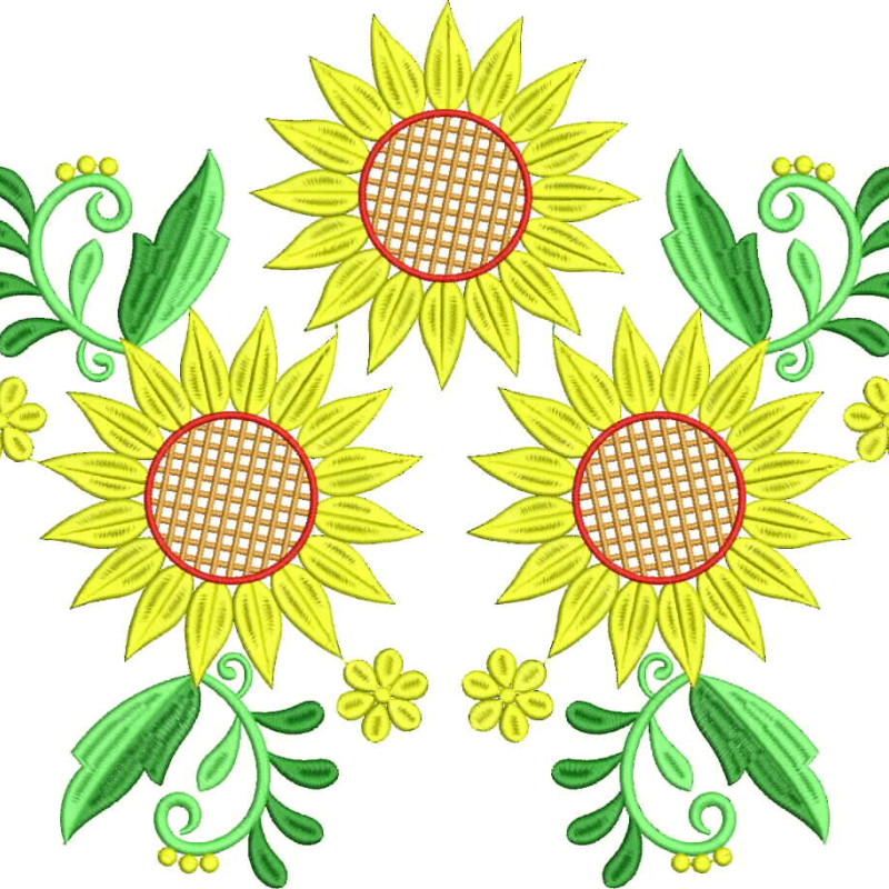 Yellow Aesthetic Sunflower Patch Embroidery Design 24848