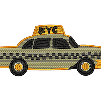 Yellow Taxi Cab Embroidery