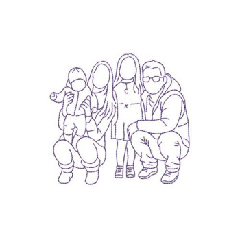 Abstract Human Brain Outline Machine Embroidery Design