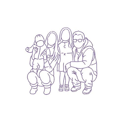 Abstract Human Brain Outline Machine Embroidery Design