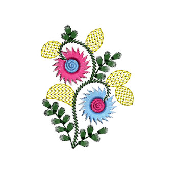 Applique With Flower Embroidery