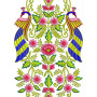 Symmetrical Peacock and Rose Medallion