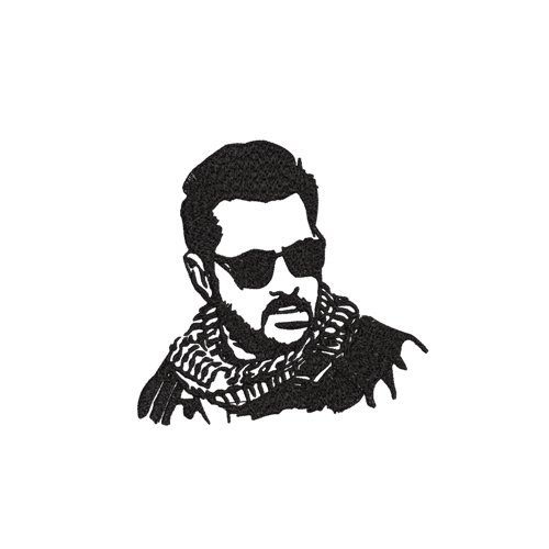 Bhaijaan Salman Khan Silhouette Embroidery Design