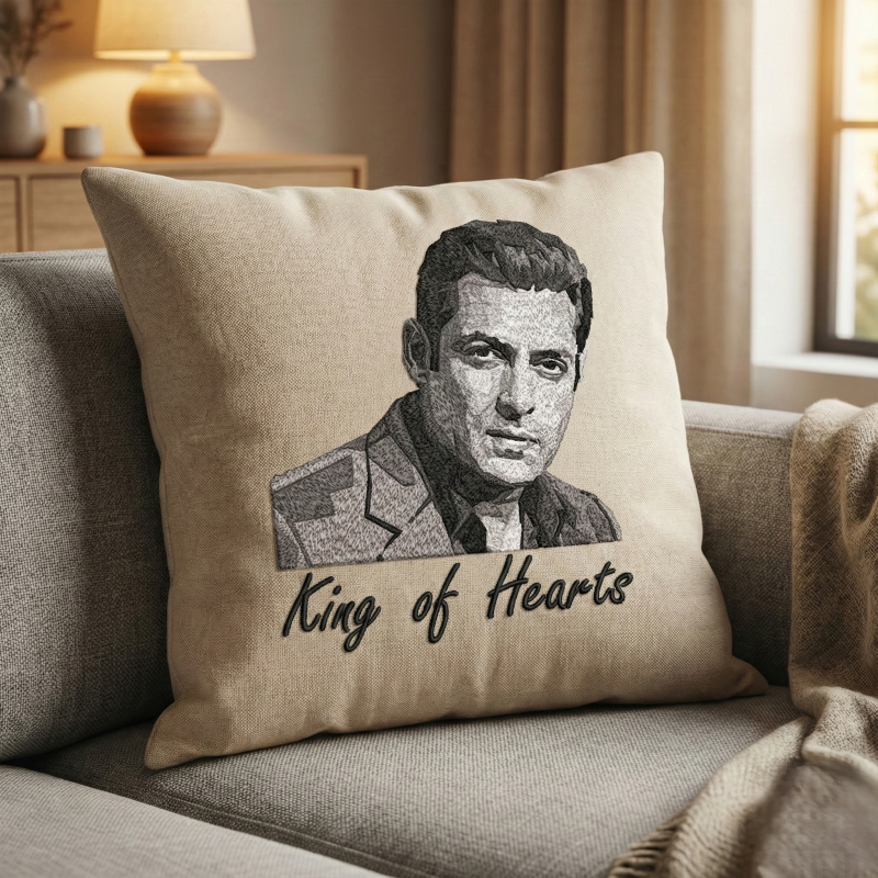 Big Fan of Bhaijan – King of Hearts Portrait Embroidery Design