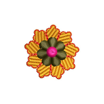 Blooming Delight Round Floral Applique Embroidery Design