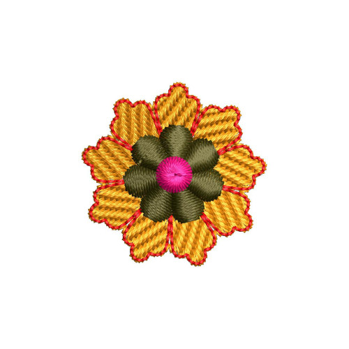 Blooming Delight Round Floral Applique Embroidery Design