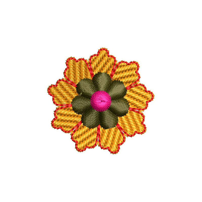 Blooming Delight Round Floral Applique Embroidery Design