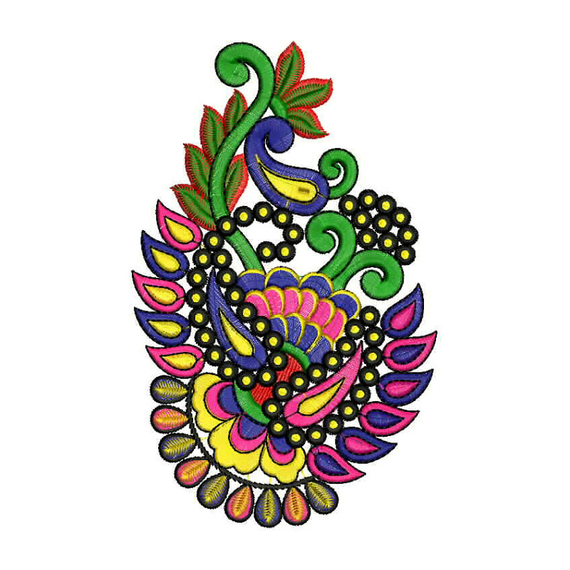 Bohemian Style Applique Embroidery Design