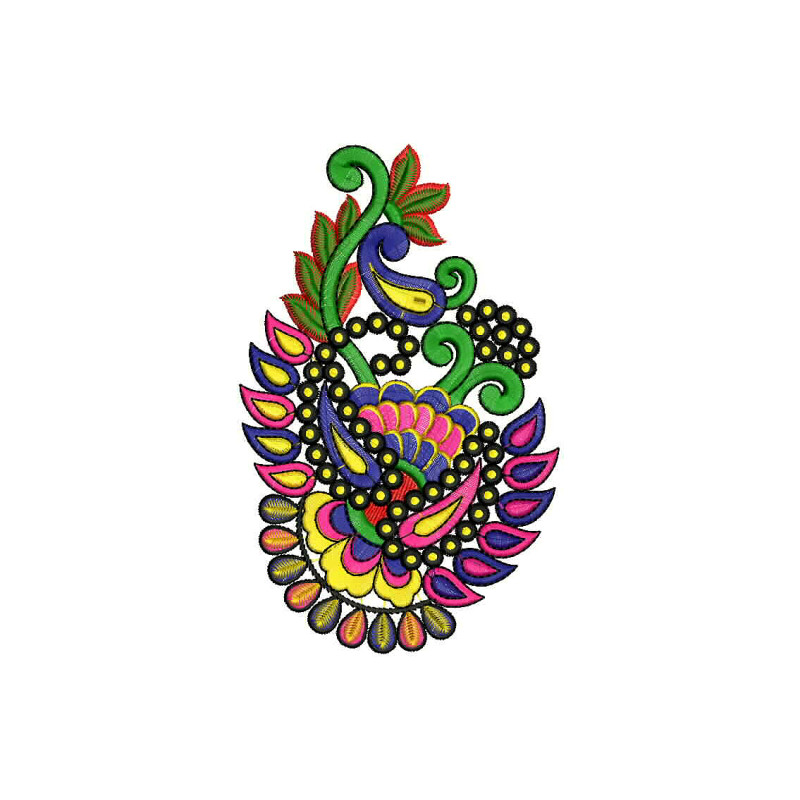 Bohemian Style Applique Embroidery Design