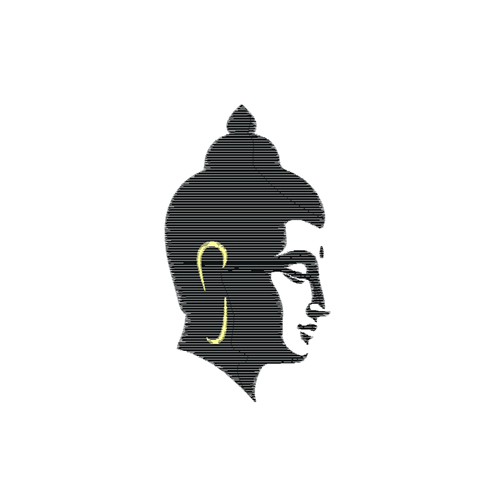 Buddha Head Sketch Embroidery Design