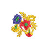 Blooming Square - Vibrant Floral Embroidery Design