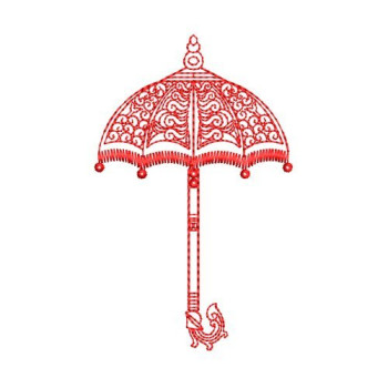 Traditional Ceremonial Umbrella Machine Embroidery Design