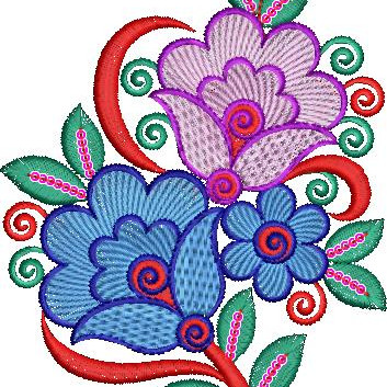 China Rose Embroidery Machine Design