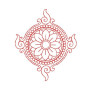 Circular Floral Mandala Frame Outline Machine Embroidery Design