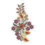 Colorful Floral Embroidery Applique Design
