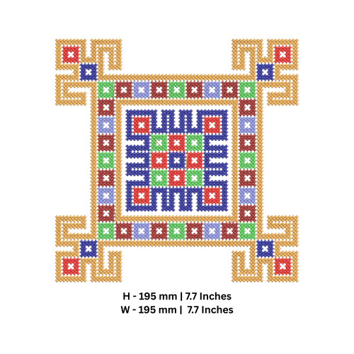 Vibrant Cross Stitch Cushion Cover Embroidery Design