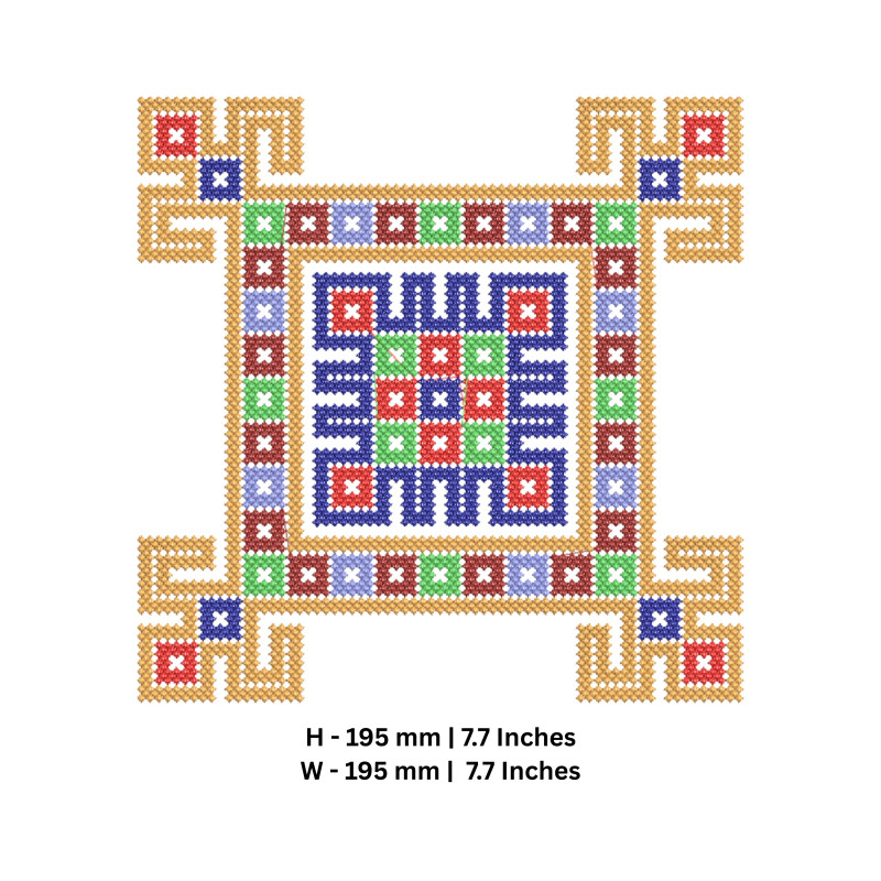 Vibrant Cross Stitch Cushion Cover Embroidery Design