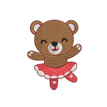 Cute Ballerina Teddy Bear Embroidery Design