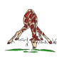 Cute Giraffe Eating Grass Embroidery Design