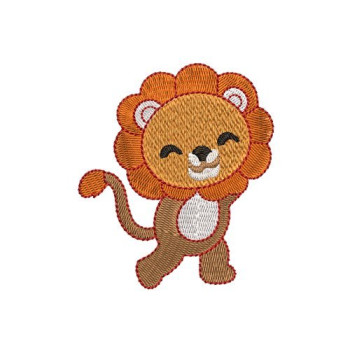 Cute Lion and Squirrel Zoo Animals Machine Embroidery Design