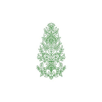Dense Digital Foliage Motif Embroidery Design