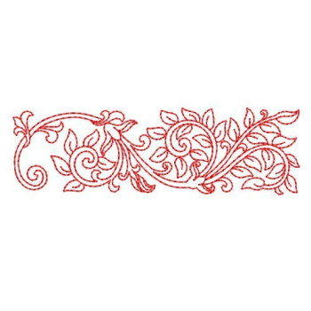Elegant Floral Scroll Border Machine Embroidery Design