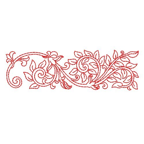 Elegant Floral Scroll Border Machine Embroidery Design