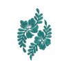 Elegant Monochromatic Leaf Embroidery Design 