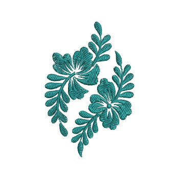 Elegant Monochromatic Leaf Embroidery Design 