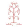 Elegant Vertical Lotus Flower Machine Embroidery Design